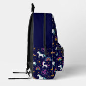 Regenbogen en eenhoorns blauw Print Cut Sew Bag Bedrukte Rugzak (Links)