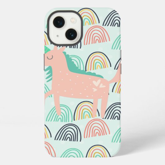 Regenbogen en Eenhoorns iPhone Hoesje (Achterkant)
