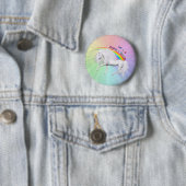 Regenbogen en Eenhoorns Ronde Button 5,7 Cm (In situ)