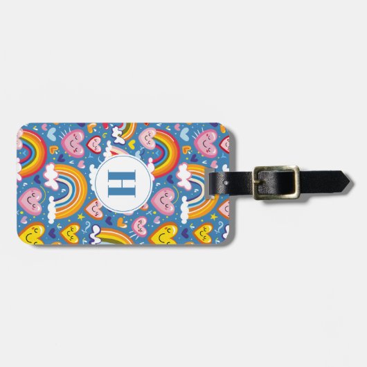 Regenbogen en harten Bagagelabel (Voorkant horizontaal)