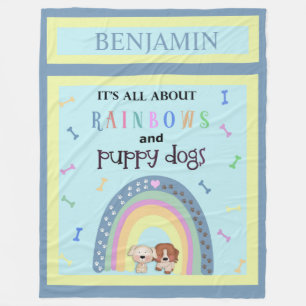 Regenbogen en Puppies Schattig Fleece Deken