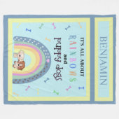 Regenbogen en Puppies Schattig Fleece Deken (Voorkant (Horizontaal))