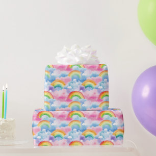 Regenbogen en regenboogkleurige wolken cadeaupapier