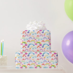 Regenbogen en regenboogkleurige wolken cadeaupapier