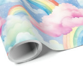 Regenbogen en regenboogwolken cadeaupapier (Rol Hoek)