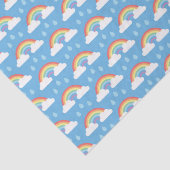 Regenbogen en regendruppels op lichtblauw tissuepapier (Detail)