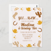 Regenbogen en Rodeo's Groovy Verjaardag   Briefkaart (Voorkant / Achterkant)