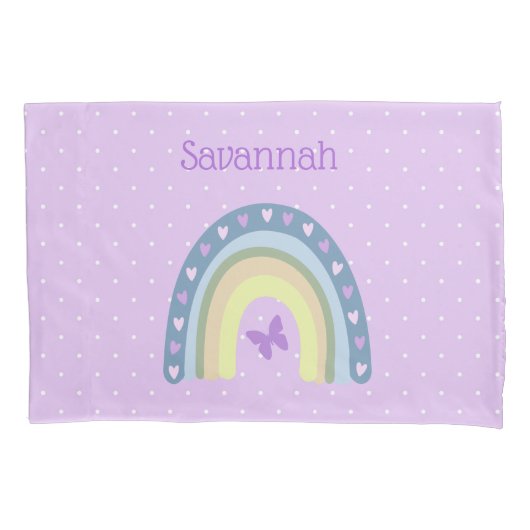 Regenbogen- en vlindermerk kussensloop (Voorkant)