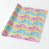 Regenbogen en Wolken Cadeaupapier (Uitgerold)