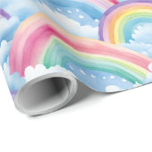  Regenbogen en Wolken Cadeaupapier (Rol Hoek)