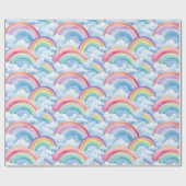  Regenbogen en Wolken Cadeaupapier (Vlak)