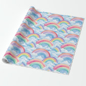  Regenbogen en Wolken Cadeaupapier (Uitgerold)