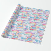 Regenbogen en Wolken Cadeaupapier (Uitgerold)