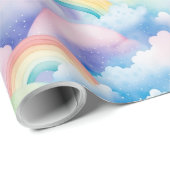 Regenbogen en Wolken Cadeaupapier (Rol Hoek)