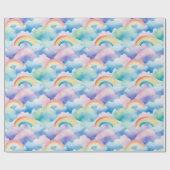 Regenbogen en Wolken Cadeaupapier (Vlak)