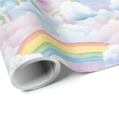Regenbogen en Wolken Cadeaupapier (Rol Hoek)