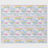 Regenbogen en Wolken Cadeaupapier (Vlak)