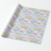 Regenbogen en Wolken Cadeaupapier (Uitgerold)