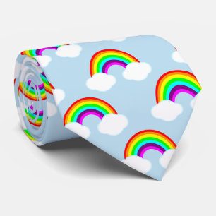 Regenbogen en wolken in blauwe luchten stropdas
