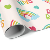 Regenbogen en wolken patroon cadeaupapier (Rol Hoek)