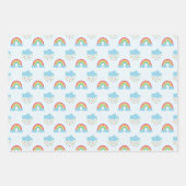 Regenbogen en wolken patroon inpakpapier vel (Voorkant 3)