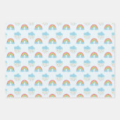 Regenbogen en wolken patroon inpakpapier vel (Voorkant)