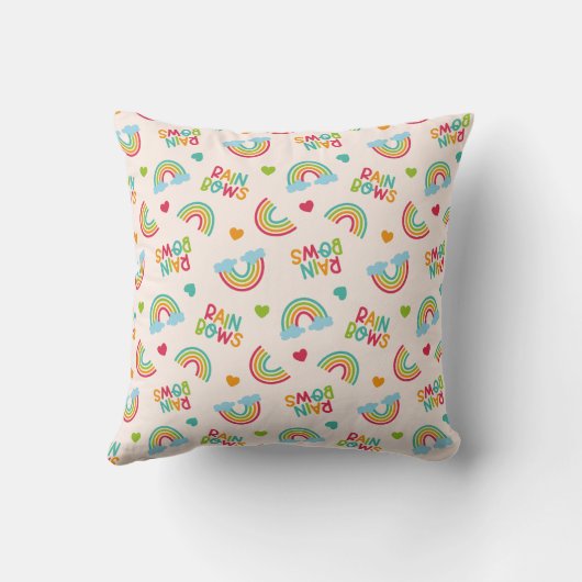 Regenbogen en wolken patroon kussen (Achterkant)
