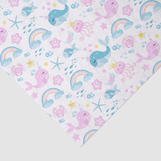 Regenbogen en Zee Baby Creatures Tissuepapier (Detail)