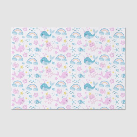 Regenbogen En Zee Baby Wezens Tissuepapier (Voorkant)