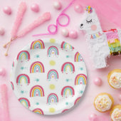 Regenbogen en zonnen Verjaardag Roze en Paarse Fee Papieren Bordje (Feest)