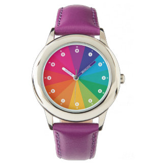 Regenbogen Farbenfroh Satt Bunt Lernuhr Horloge