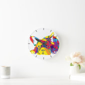 Regenbogen Französische Bulldogge Ronde Klok (Huis)