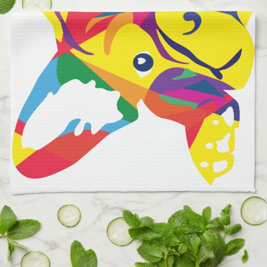 Regenbogen Französische Bulldogge Theedoek (Gevouwen)