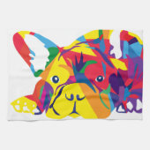 Regenbogen Französische Bulldogge Theedoek (Horizontaal)