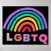 Regenbogen gemalt mit Schrift LGBTQ Poster (Voorkant)
