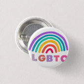 Regenbogen gemalt mit Schrift LGBTQ Ronde Button 3,2 Cm (Voorkant /achterkant)