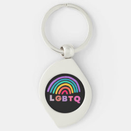 Regenbogen gemalt mit Schrift LGBTQ Sleutelhanger