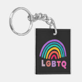 Regenbogen gemalt mit Schrift LGBTQ Sleutelhanger (Voorkant Links)
