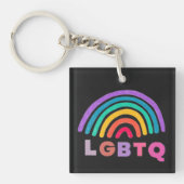 Regenbogen gemalt mit Schrift LGBTQ Sleutelhanger (Voorkant)