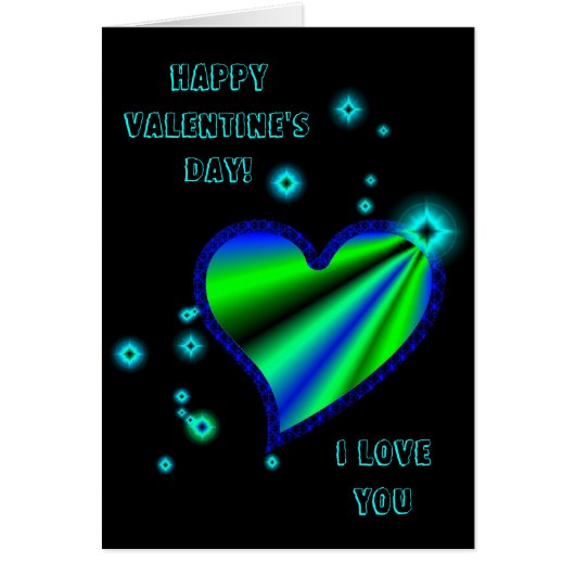 Regenbogen-Herz mit Sternchen auf schwarz (Voorkant)