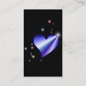 Regenbogen-Herz mit Sternchen auf schwarz Visitekaartje (Achterkant)