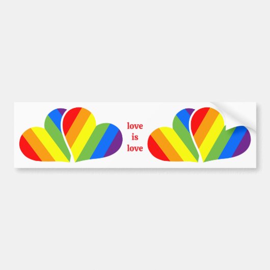 Regenbogen Herzen Auto Aufkleber LGBTQ Bumpersticker (Voorkant)