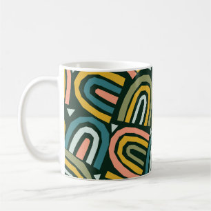 Regenbogen in geometrische stijl, patroon. koffiemok
