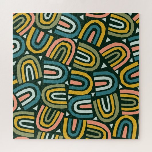 Regenbogen in geometrische stijl,  patroon. legpuzzel (Horizontaal)