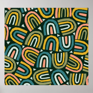 Regenbogen in geometrische stijl,  patroon. poster