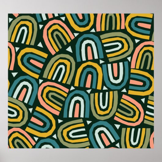 Regenbogen in geometrische stijl, patroon. poster (Voorkant)