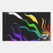 Regenbogen in haar haar rechthoekige sticker (Voorkant)