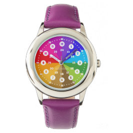 Regenbogen Lernuhr Armbanduhr 12 Stunden Anzeige Horloge
