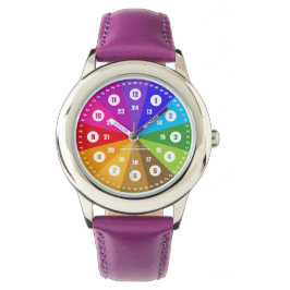 Regenbogen Lernuhr Armbanduhr 12 Stunden Anzeige Horloge