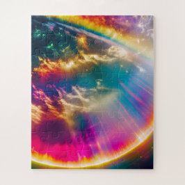 Regenbogen Licht Schijnen Van Wolken In Sterrenhem Legpuzzel